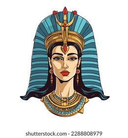 Diseño de vectores Queen Cleopatra en Egipto