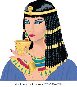 Egyptian Queen Cleopatra Vector Illustration