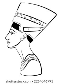 Egyptian Queen face, ancient goddess portrait, Egypt woman Mythology character