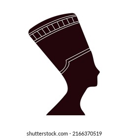 Egyptian Queen Nefertiti Icon Silhouette