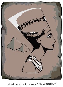 Egyptian Queen Nefertiti - vector illustration