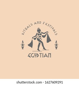 Egyptian rituals and festivals in the form of vector designs