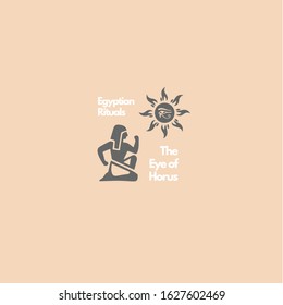 Egyptian rituals worship the sun god in the form of a design vector