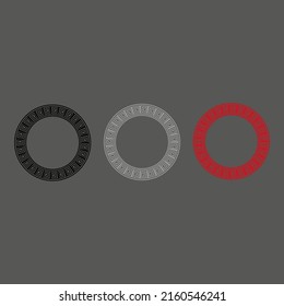 Egyptian round pattern. Vector background egyptian pattern, color black gray red 