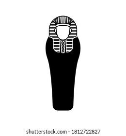 Egyptian sarcophagus icon vector. Pharaoh sarcophagus icon in flat style isolated on white background. vector illustration