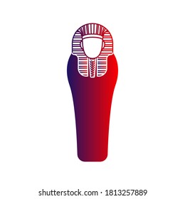 Egyptian sarcophagus icon vector. Pharaoh sarcophagus icon in flat style isolated on white background. vector illustration