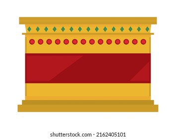 egyptian sarcophagus with jewelry icon isolated