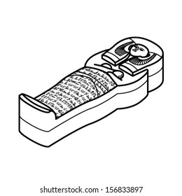 An egyptian sarcophagus. Lineart style. Great for colouring-in!