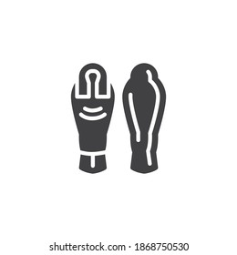 Egyptian sarcophagus vector icon. filled flat sign for mobile concept and web design. Egyptian mummy sarcophagus glyph icon. Symbol, logo illustration. Vector graphics