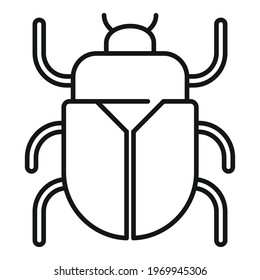 Egyptian scarab beetle icon. Outline Egyptian scarab beetle vector icon for web design isolated on white background