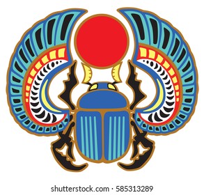 Egyptian scarab beetle. Sacked bug a symbol of the sun in the ancient Egypt 