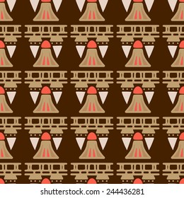 Egyptian seamless pattern. Egypt hieroglyphs. Tribal art colorful repeating background texture. Cloth design. Wallpaper 