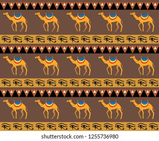 Egyptian seamless pattern. Tribal repeating texture, endless backdrop backdrop. Vector illustration