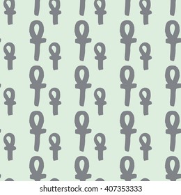 Egyptian seamless pattern with, cross. Religion, religious repeating background texture. Cloth design. Wallpaper