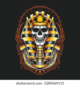 egyptian skull mummy vector logo