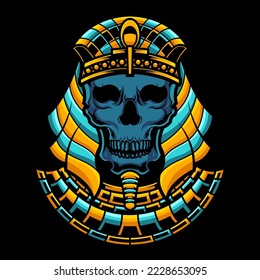 Ilustración del vector de la cabeza de Skull Sphinx egipcio