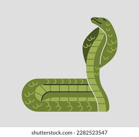 Egyptian snake concept. Sacred animal and lizard. Danger and predator. Poster or banner for website. Arabic venomous cobra. Culture and traditions. Cartoon flat vector illustration