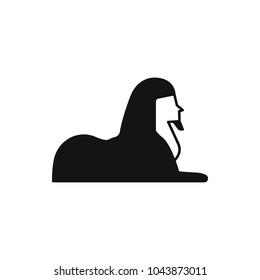 Egyptian sphinx icon in silhouette style. Egypt sphinx object vector illustration isolated on white background. Element of Egyptian culture and tradition