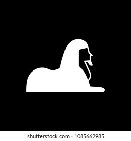 Egyptian sphinx icon, silhouette style