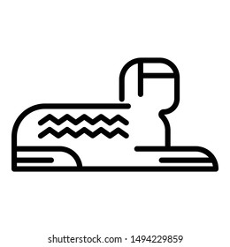 Egyptian sphinx side view icon. Outline egyptian sphinx side view vector icon for web design isolated on white background