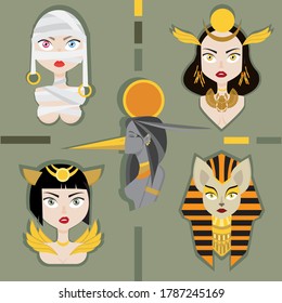 
Egyptian sticker pack: mythical creatures of Egypt