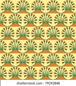 An Egyptian style motif repeated into a seamless pattern. EPS10 vector format.