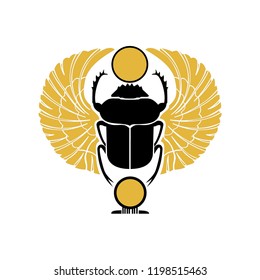 Egyptian Style Scarab Beetle Vector