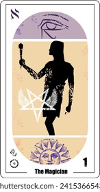 Egyptian tarot card called The Magician. Good illustration to tell the future.