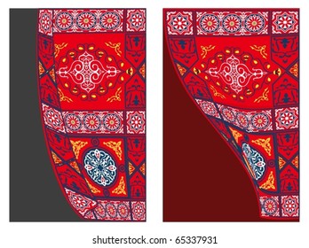 Egyptian Tent Fabric Curtain Style1-vector