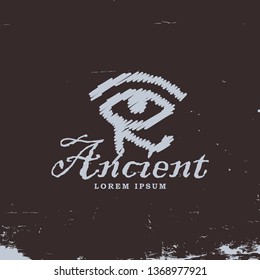 egyptian theme rustic vintage logo template