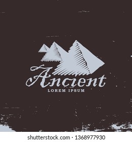 egyptian theme rustic vintage logo template
