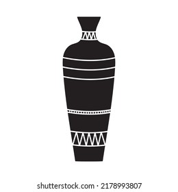 egyptian urn design over white