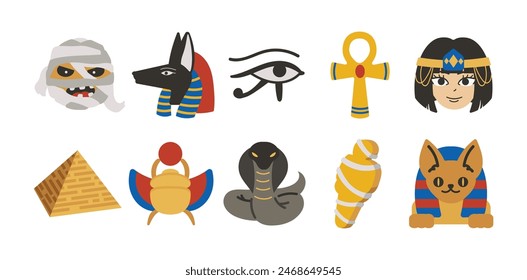 Egyptian Vector Flat Illustration Set