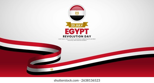 Egyptian waving ribbon flag for Egypt revolution day banner design