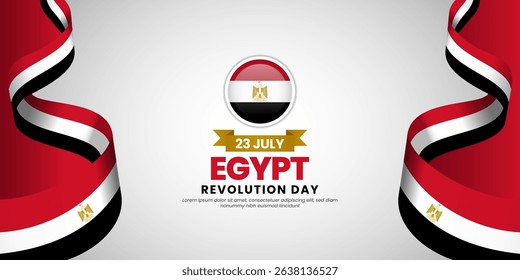 Egyptian waving ribbon flag for Egypt revolution day banner design