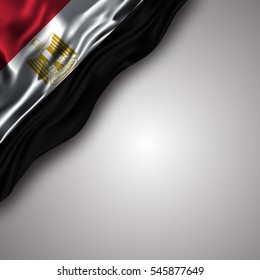 egyptian waving silky flag isolated on gray background, can be used in many topic like national day, egypt independence day and any national and international  events
