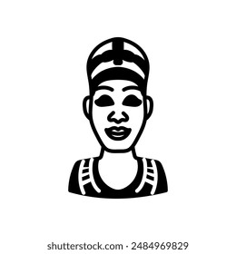 Egyptian Woman Glyph Icon, Vector illustration