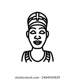 Egyptian Woman Outline Icon, Vector illustration