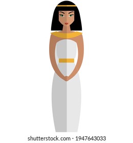 Egyptian woman vector character isolated on white