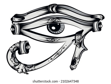 Egyptians Horus symbol created in old vintage style