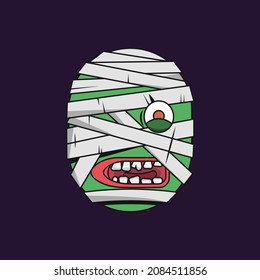 Egyption mummy head Vector Design Tshirt - vector