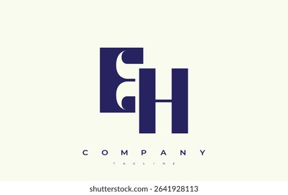EH Abstract Geometric Logo Design. Modern and elegant logo design with simplistic typography elements, showcasing branding excellence.