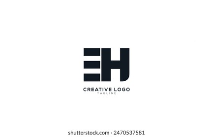 EH Abstractas inicial monograma letra alfabeto logo diseño