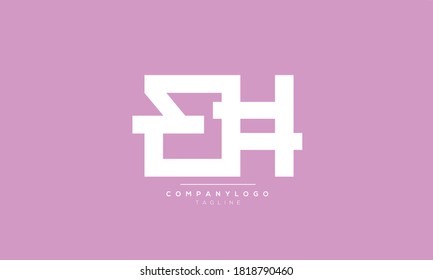 Diseño del logotipo del alfabeto de texto de letras monográficas EH iniciales abstractas