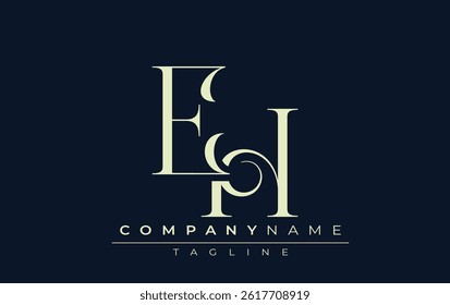 EH abstract Logo. Elegantly Designed Minimalist Monogram Logo with Stylish Lettering. Sophisticated and sleek minimalist monogram showcasing unique lettering design.