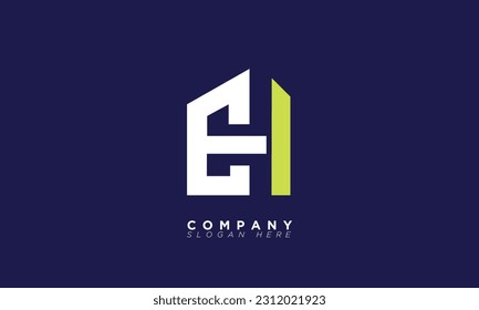 EH letras alfabéticas Iniciales Logotipo de monograma HE, E y H