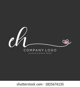 EH Beauty vector initial logo, handwriting logo of initial signature, wedding, fashion, jewelry, boutique, floral and botanical with creative template for any company or business.