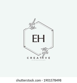 EH Beauty vectorial arte inicial del logo, logo de escritura a mano de firma inicial, boda, moda, joyas, boutique, floral y botánica con plantilla creativa para cualquier empresa o negocio.