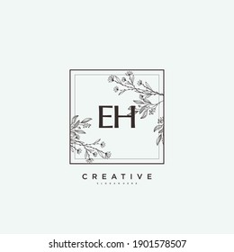 EH Beauty vector initial logo art, handwriting logo of initial signature, wedding, fashion, jewerly, boutique, floral and botanical with creative template for any company or business.