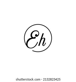 EH circle feminine concept initial logo best for beauty and fashion